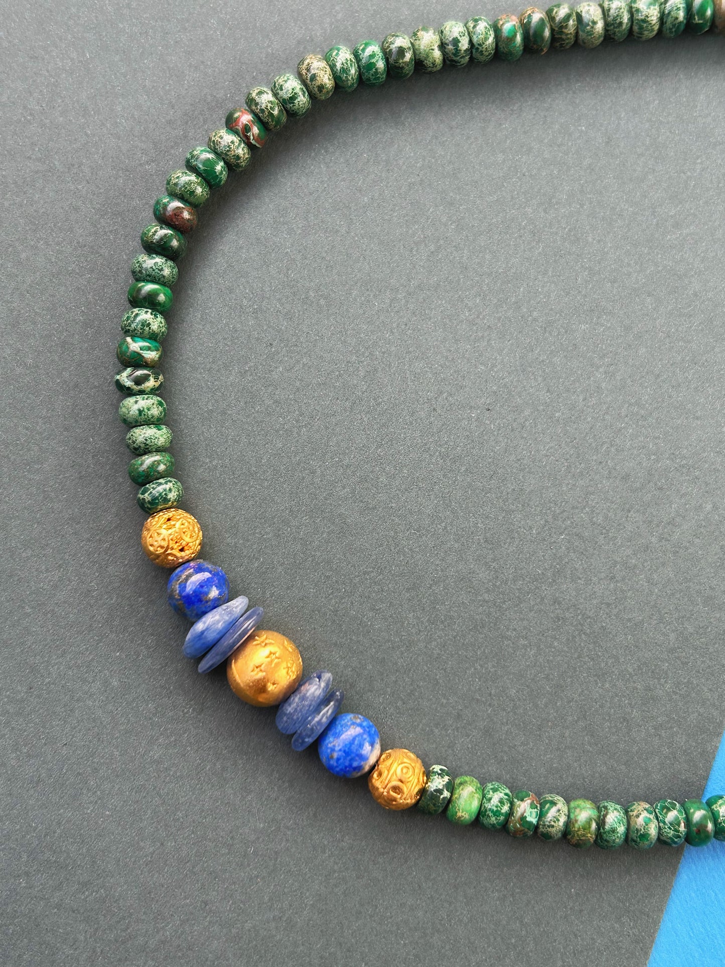 Blueprint Necklace - Natural Jasper, Lapis Lazuli and Kyanite