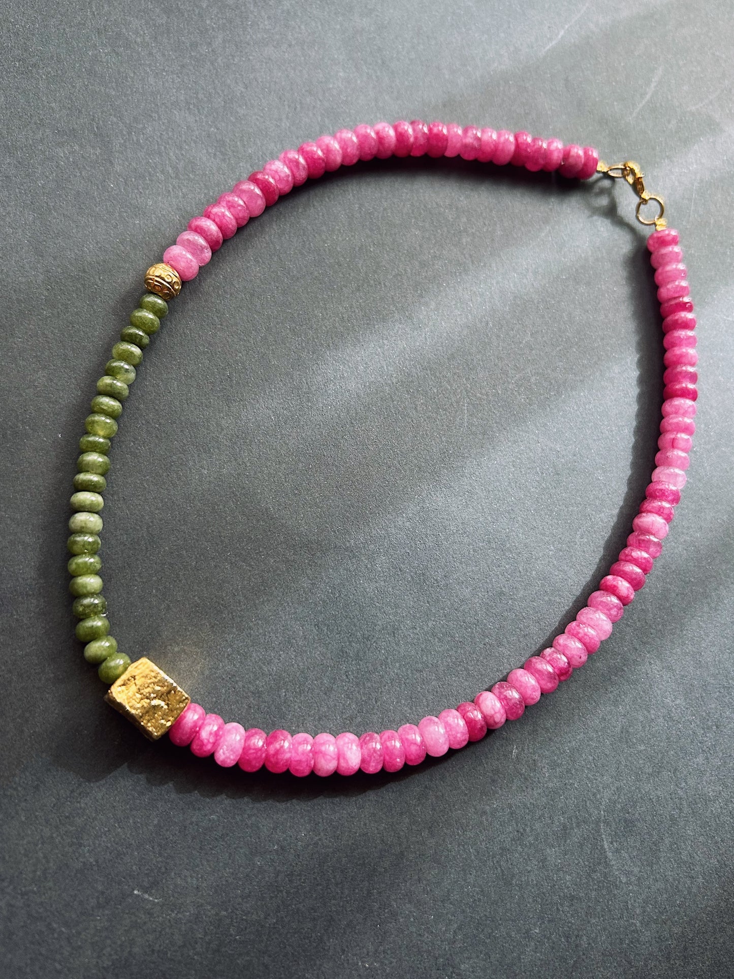 Bloom Ritual Necklace - Pink & Green Jade
