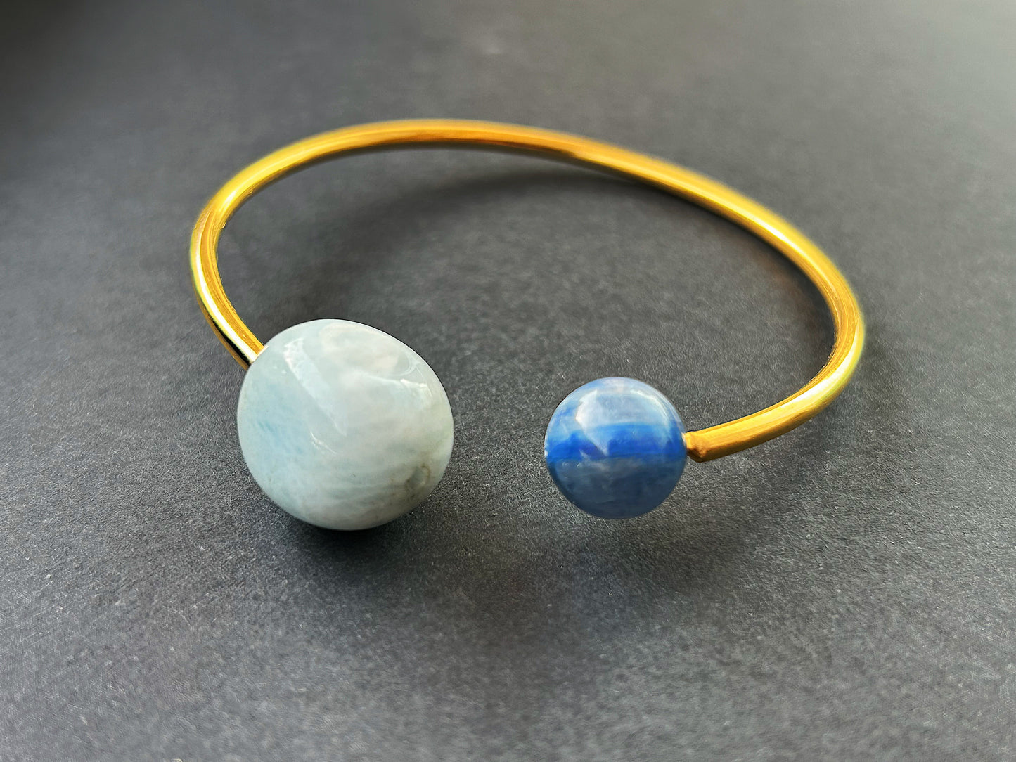Ocean Mind Bangle - Aquamarine & Kyanite