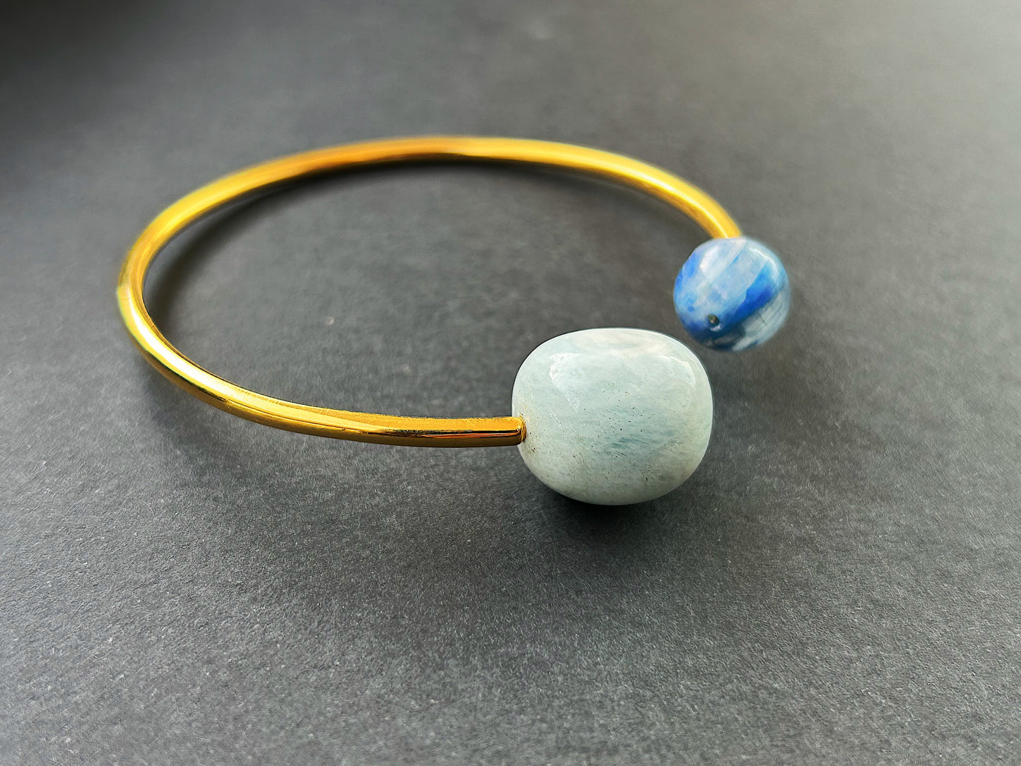 Ocean Mind Bangle - Aquamarine & Kyanite