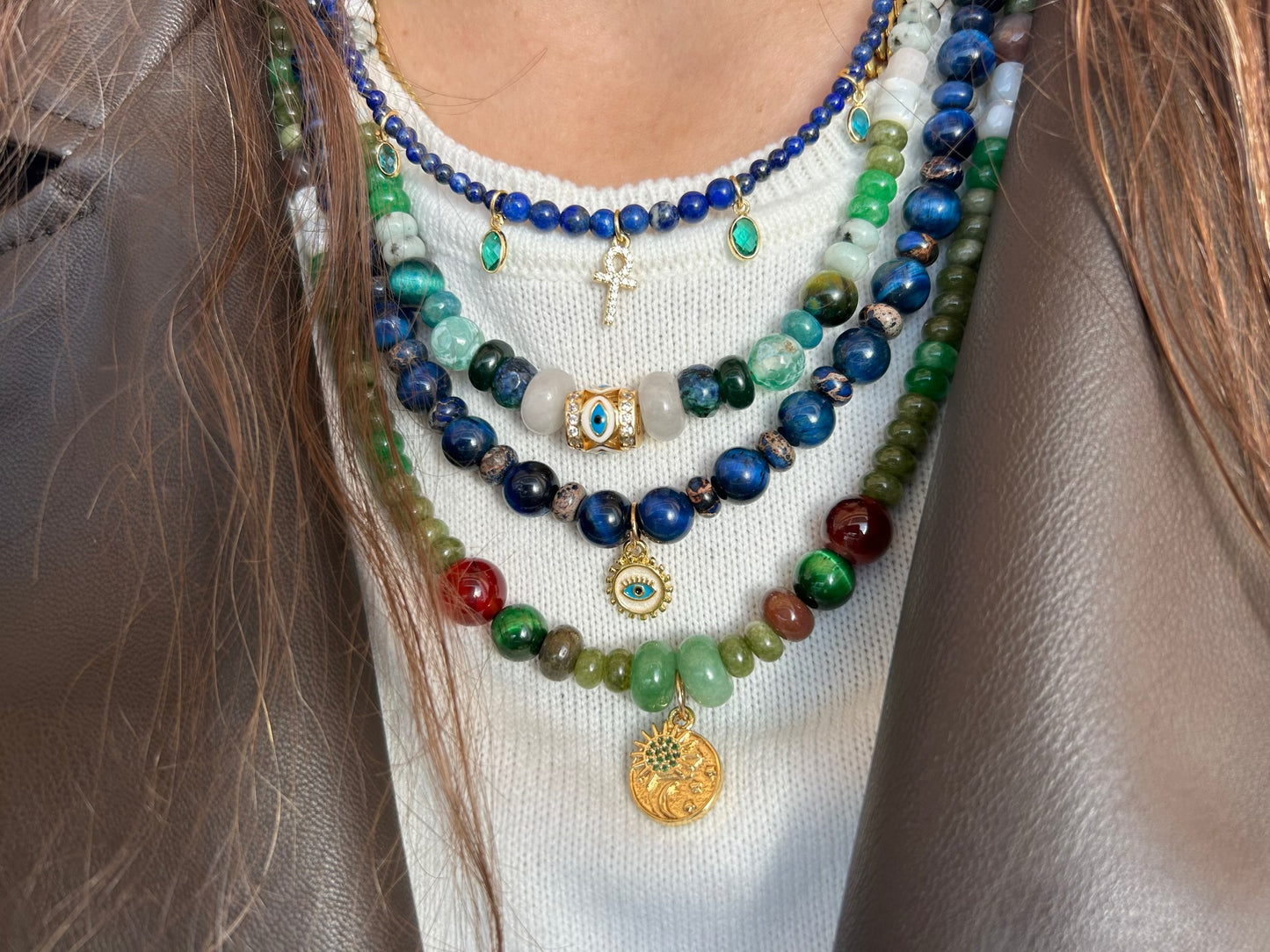 Blue Tiger’s eye & Jasper Necklace