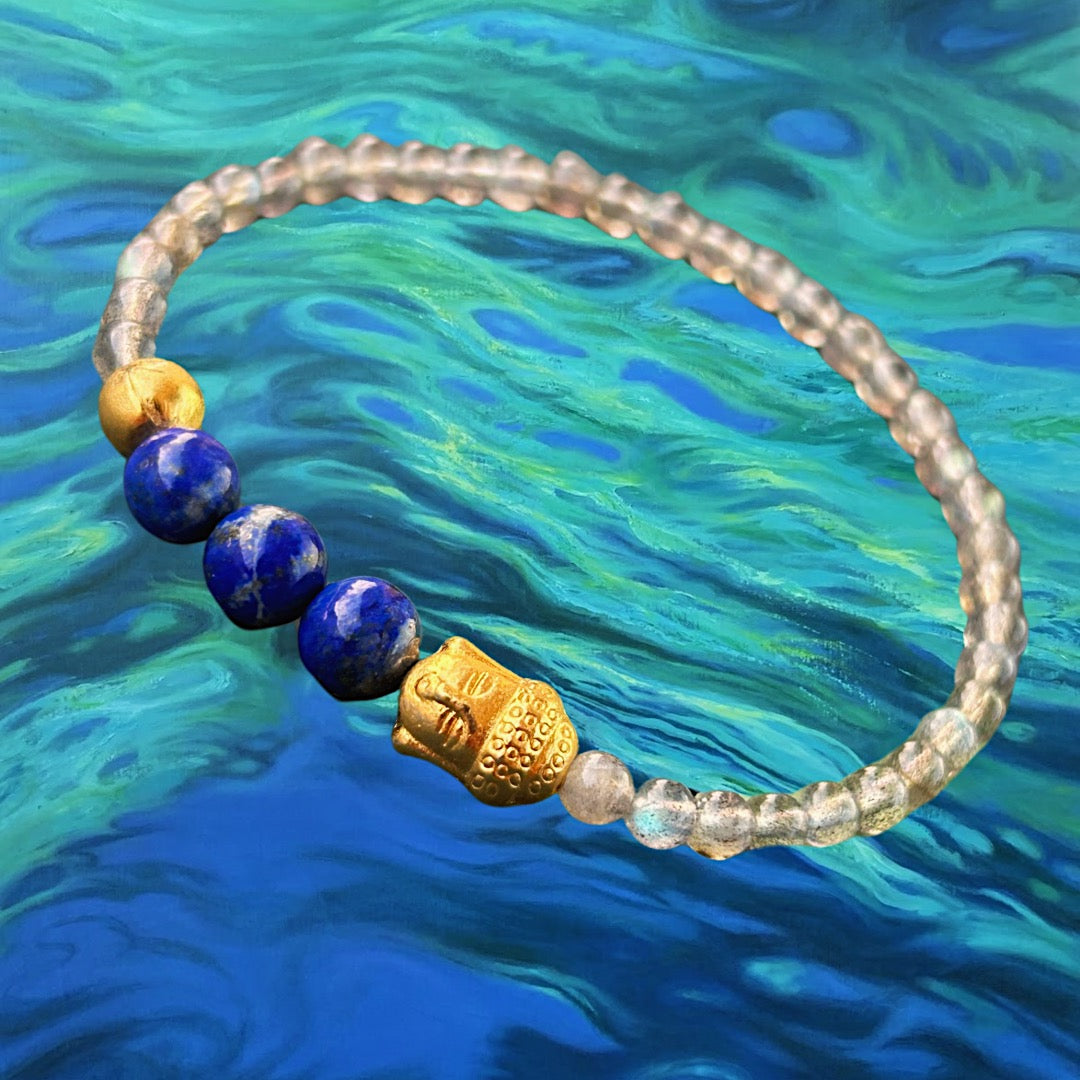 Celestial Wisdom Bracelet in Labradorite & Lapis Lazuli