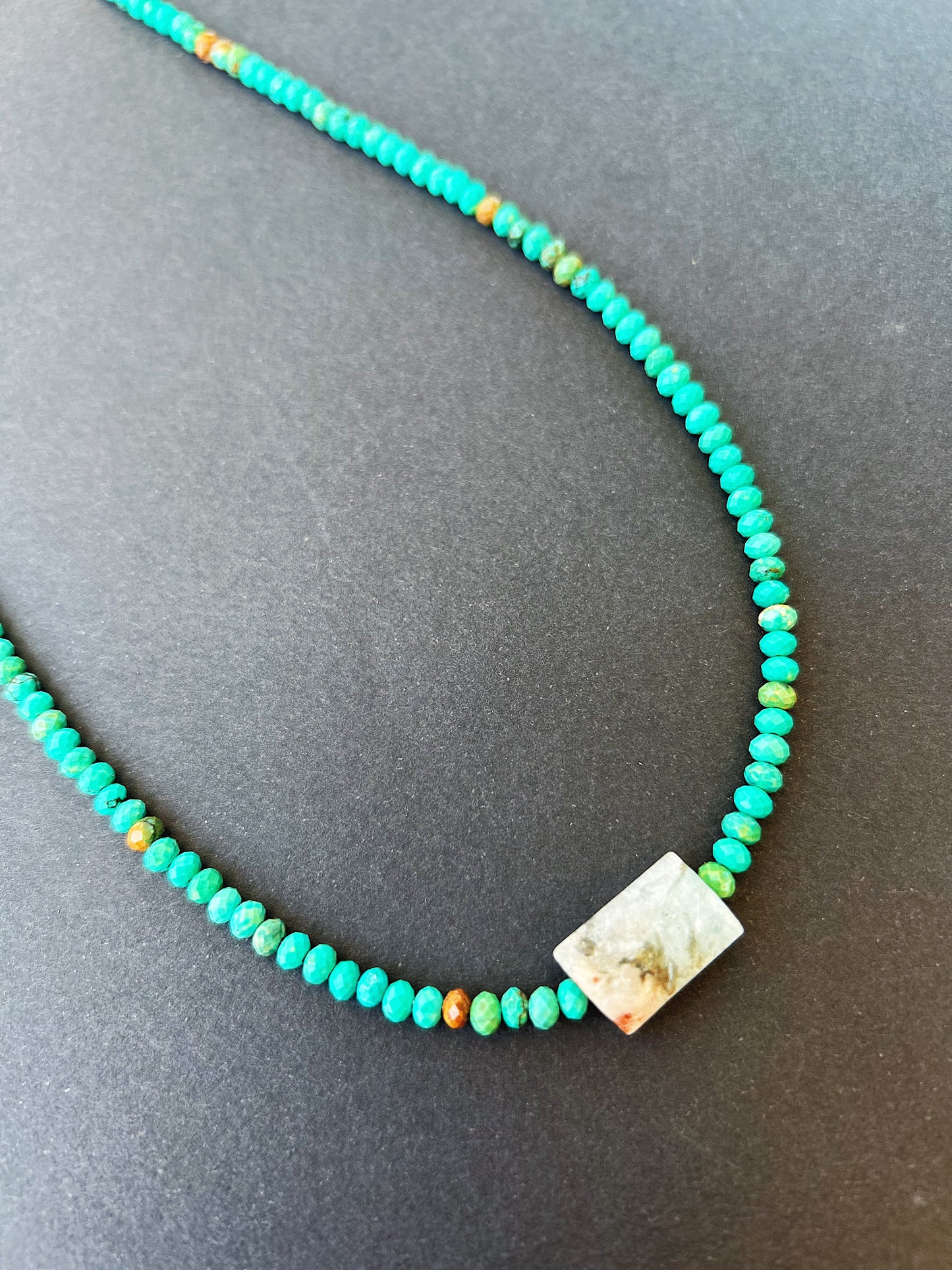 Ocean Ritual Necklace - Natural Raw aquamarine & Fayrouz gemstones