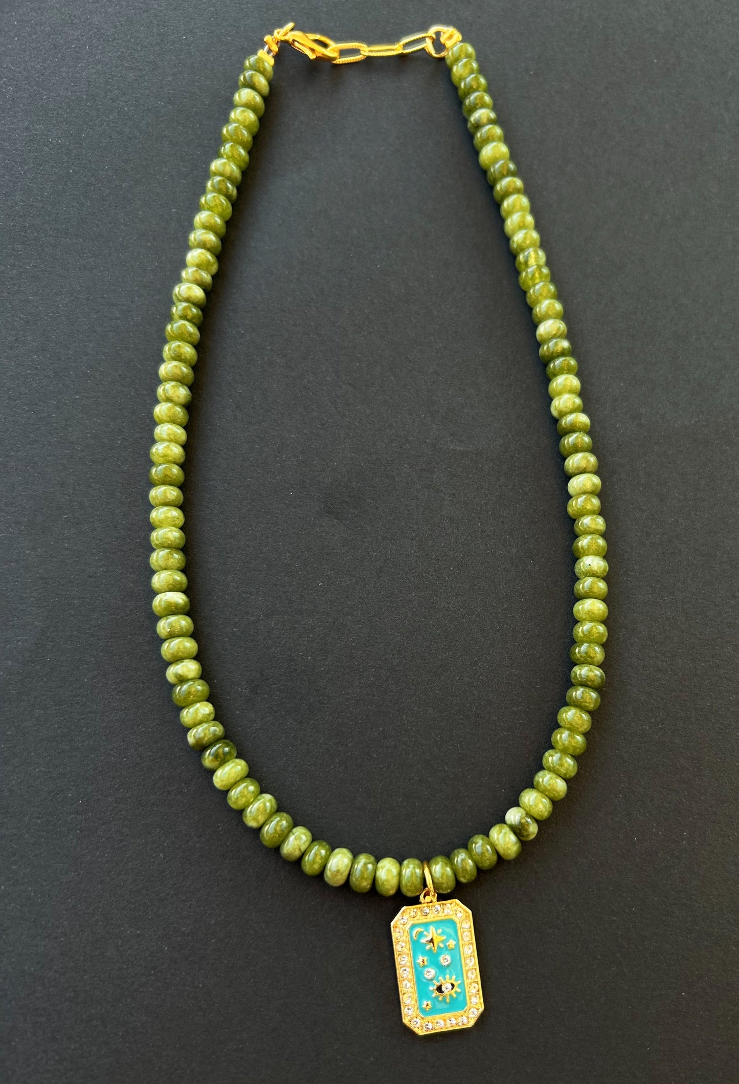 Verdant Charm Necklace - Green Jade