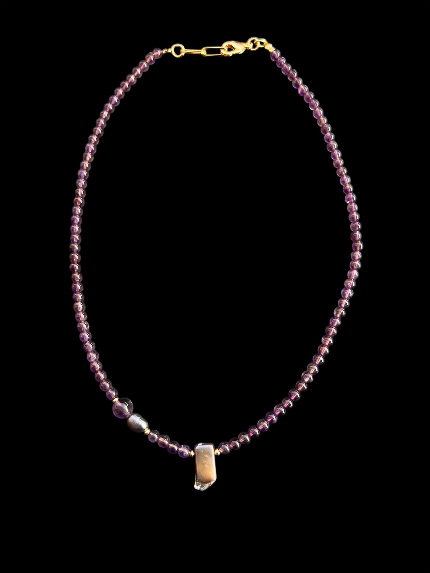 High-Grade Natural Amethyst & Freshwater Pearl // Energy: Clarity