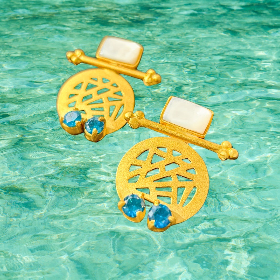 Maria Earrings - Blue Topaz