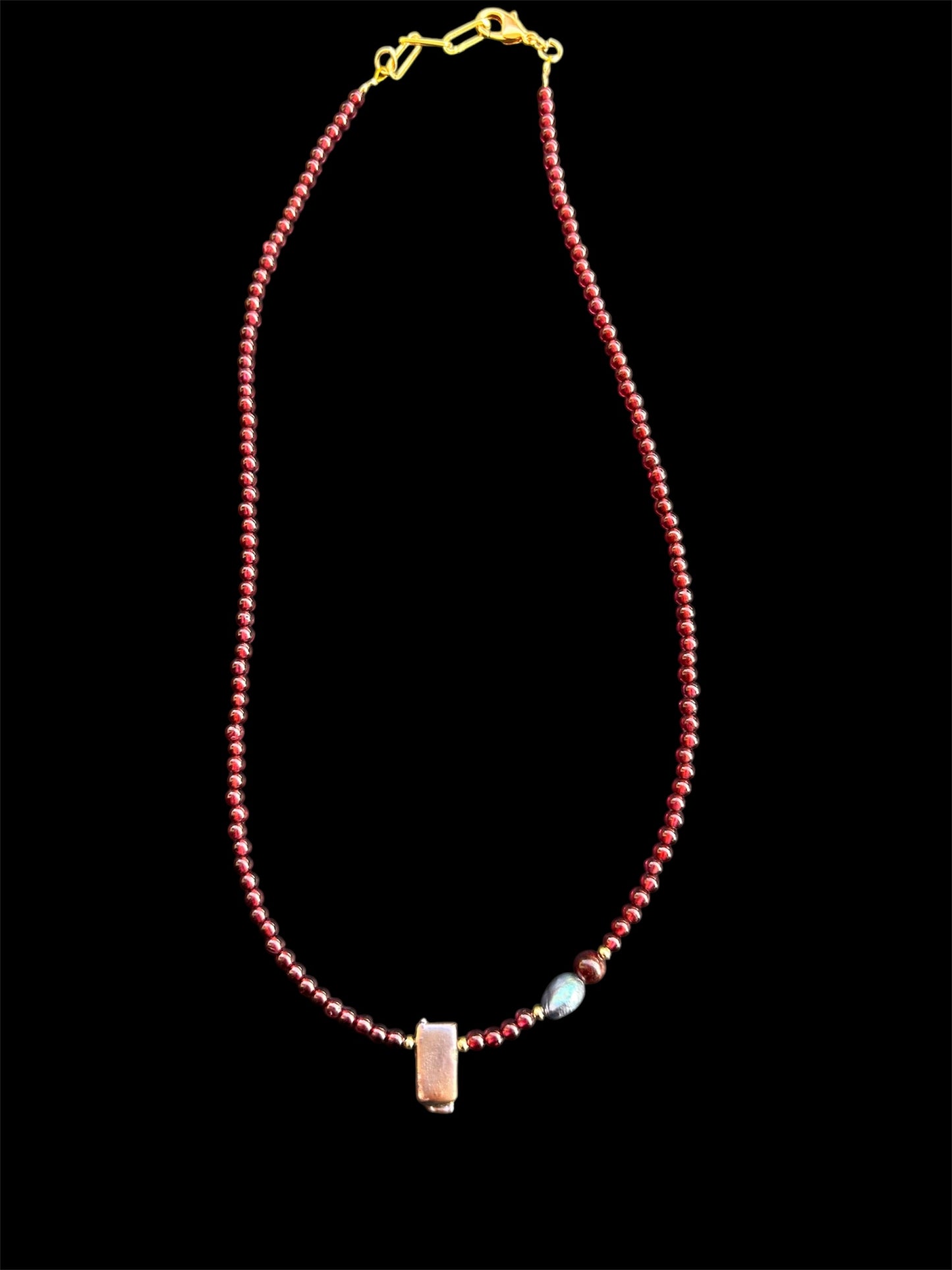 High-Grade Natural Garnet & Freshwater Pearl// Energy: Resilience