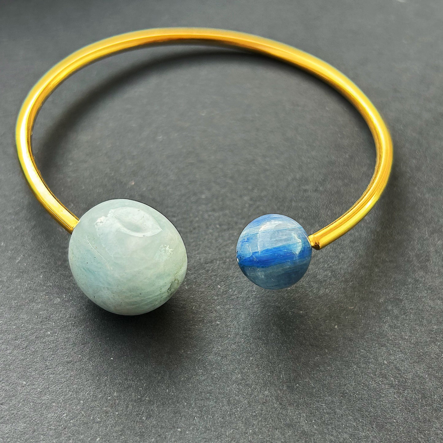 Ocean Mind Bangle - Aquamarine & Kyanite