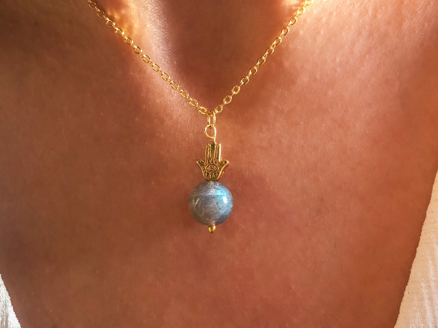 Mystic Aura Necklace - Natural Labradorite