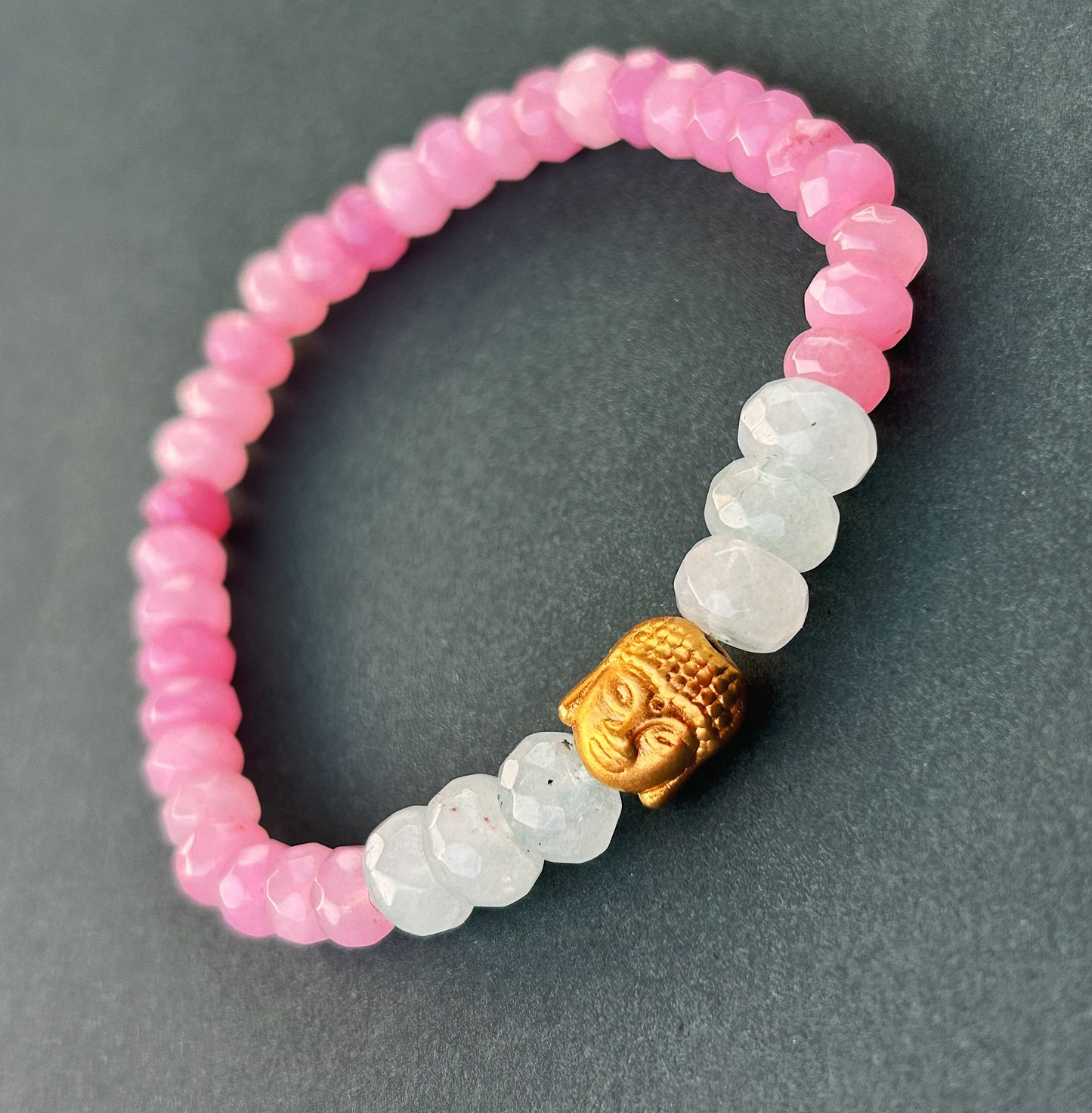 Zen Harmony Bracelet in Purple & Baby Blue Jade