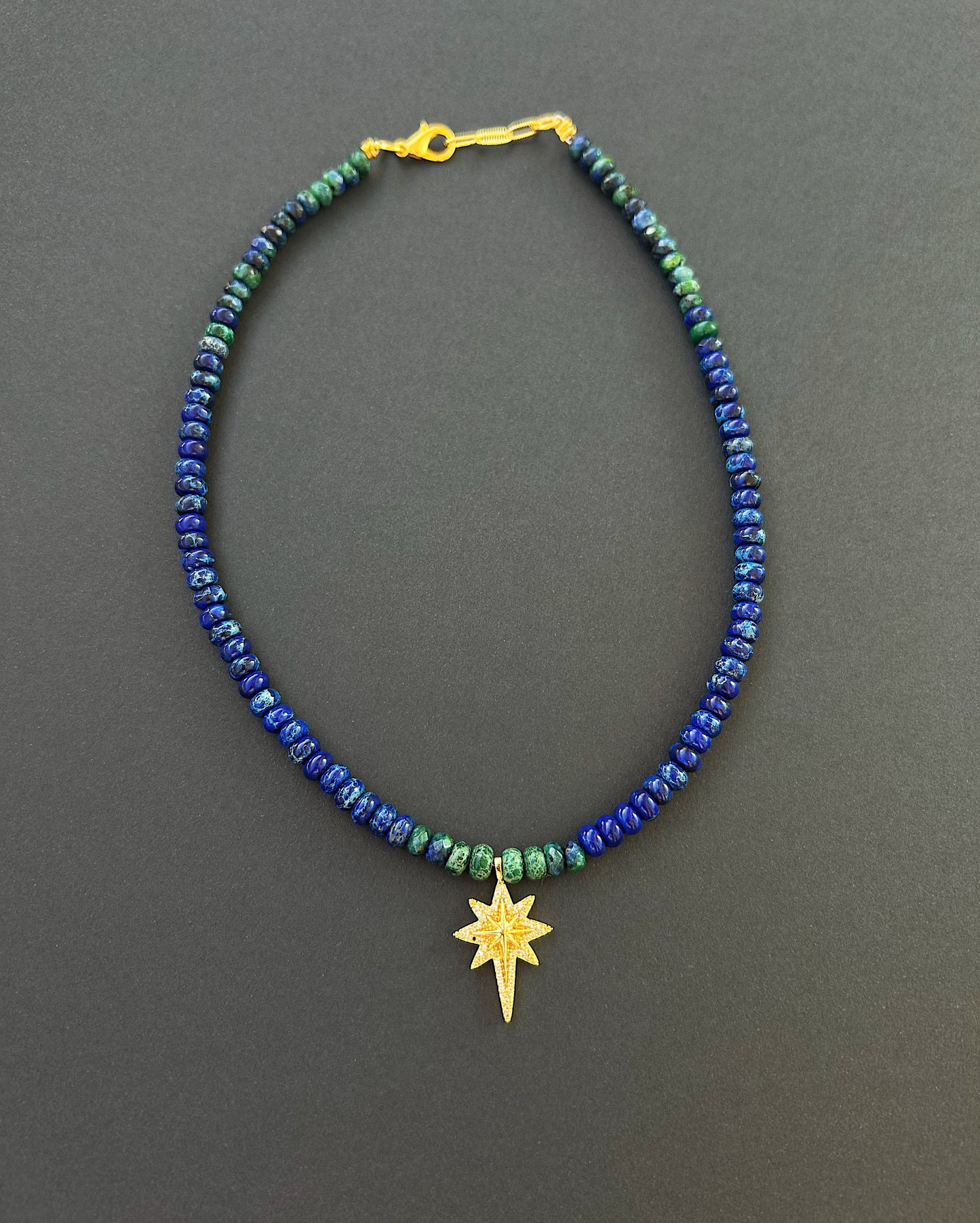 Stellar Nova necklace - Blue & Green Jasper