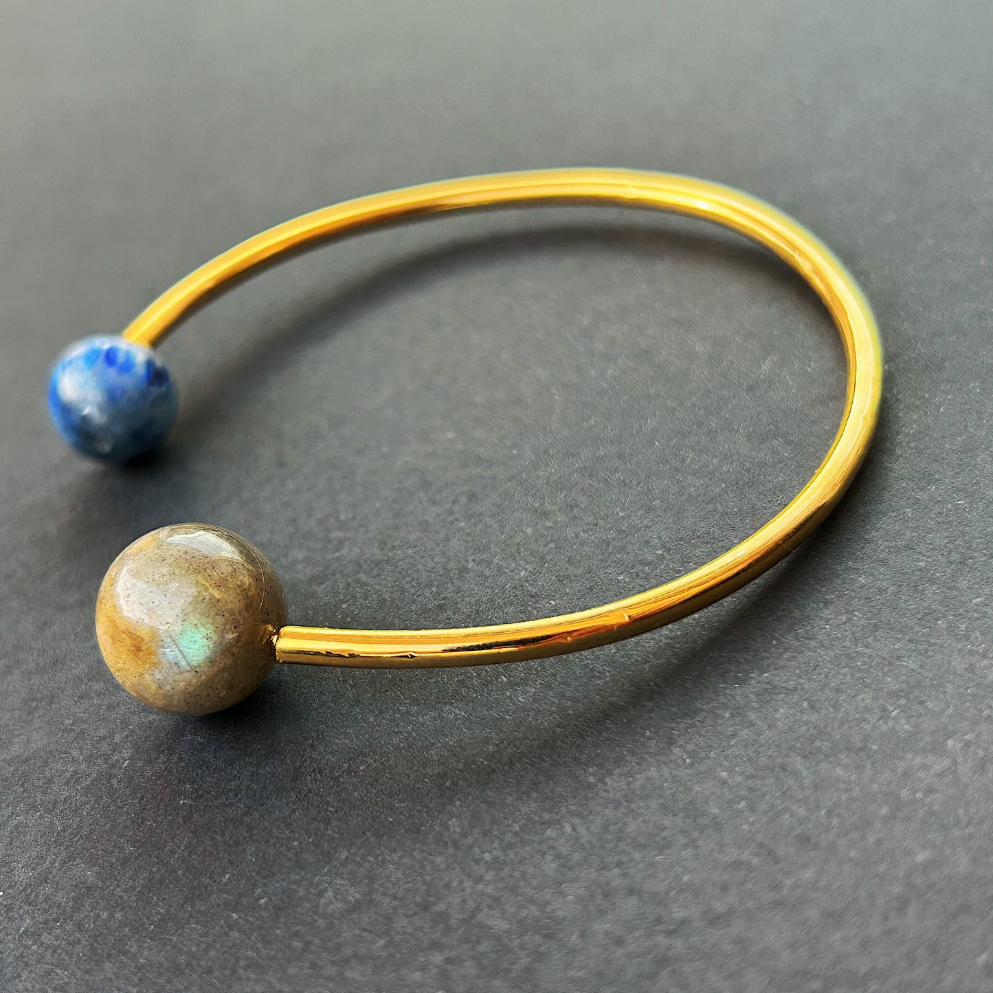Cosmic Clarity Bangle - Labradorite & Kyanite