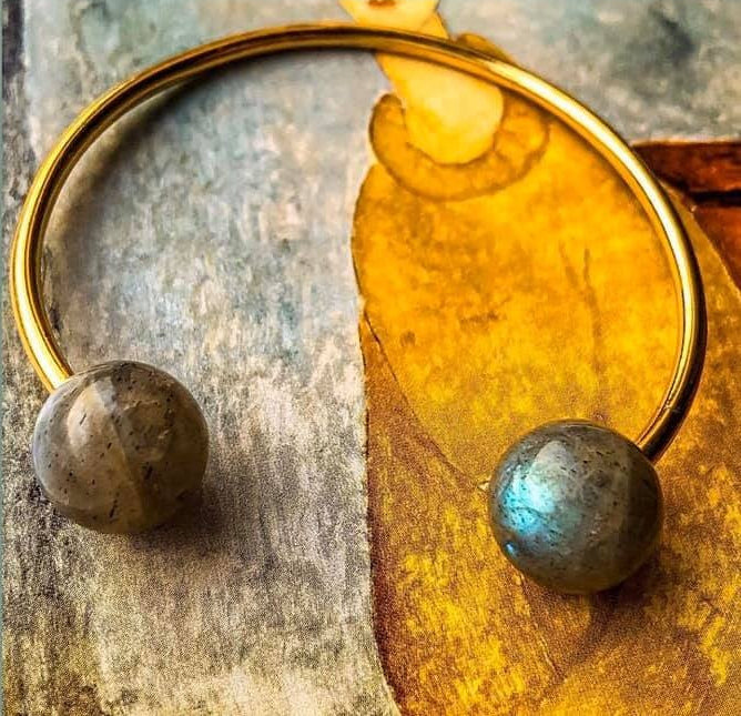 Ethereal Glow Bangle - Labradorite