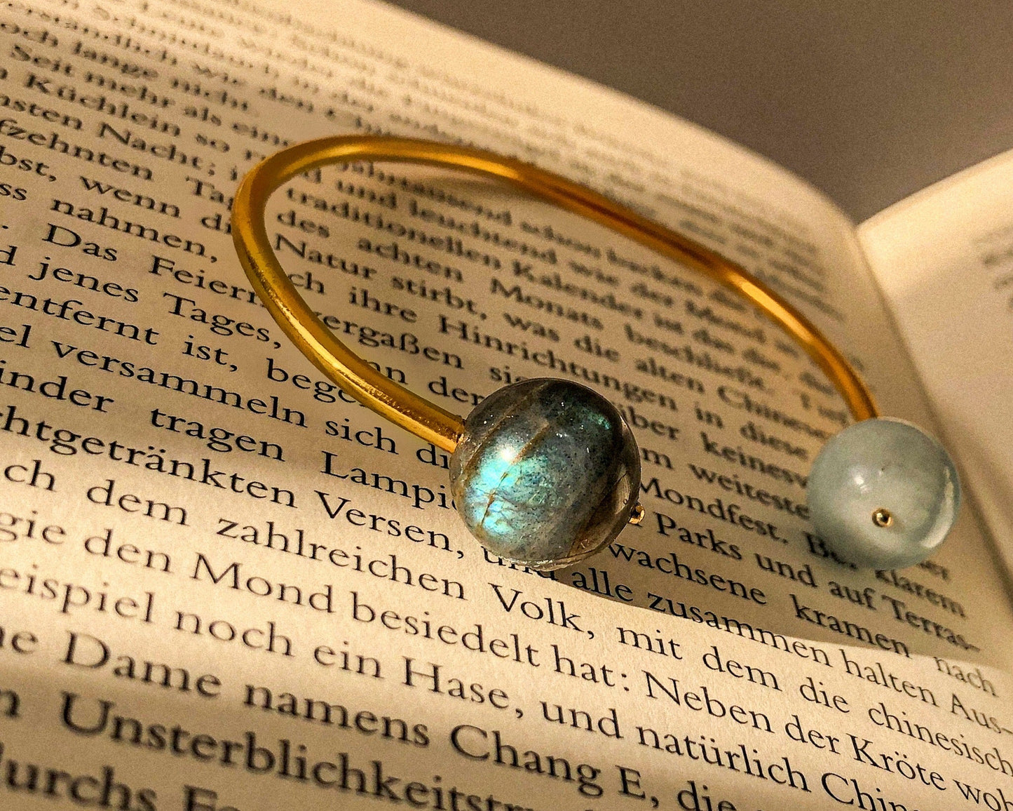 Ocean Dream Bangle - Labradorite & Aquamarine