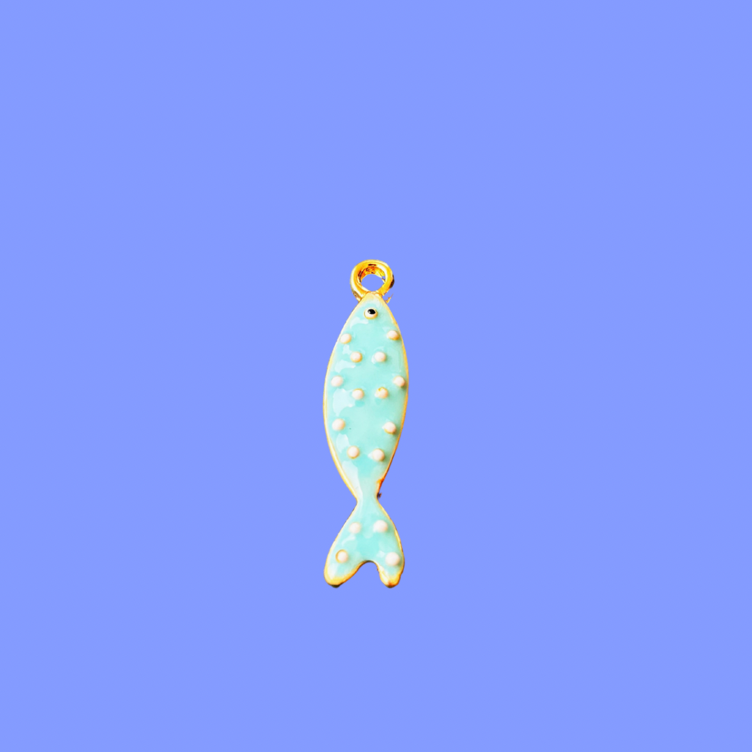 Baby blue fish charm