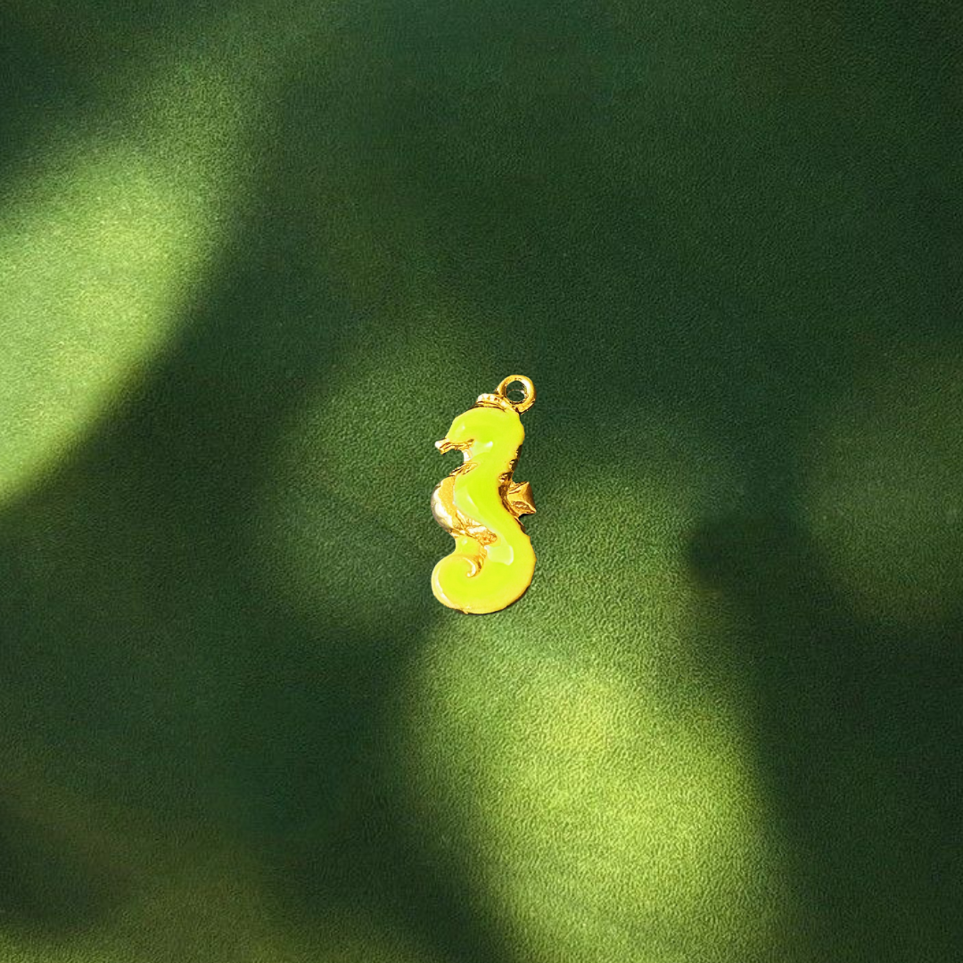 Yellow seahorse charm
