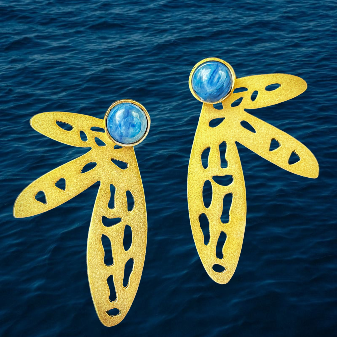 Roslyn earrings in natural Kyanite gemstones