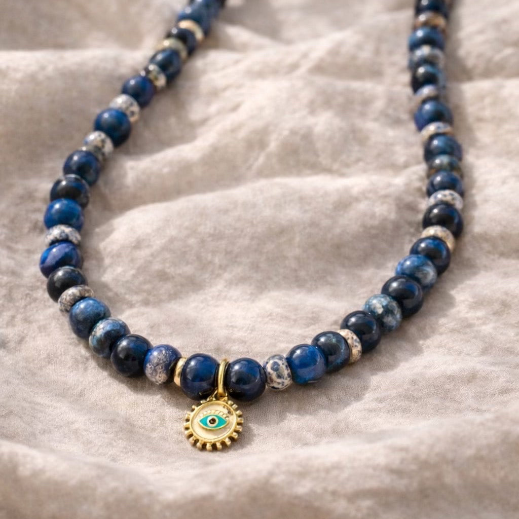 Blue Tiger’s eye & Jasper Necklace