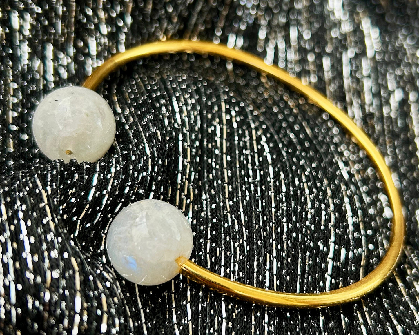 Moon Drip Bangle - Moonstone