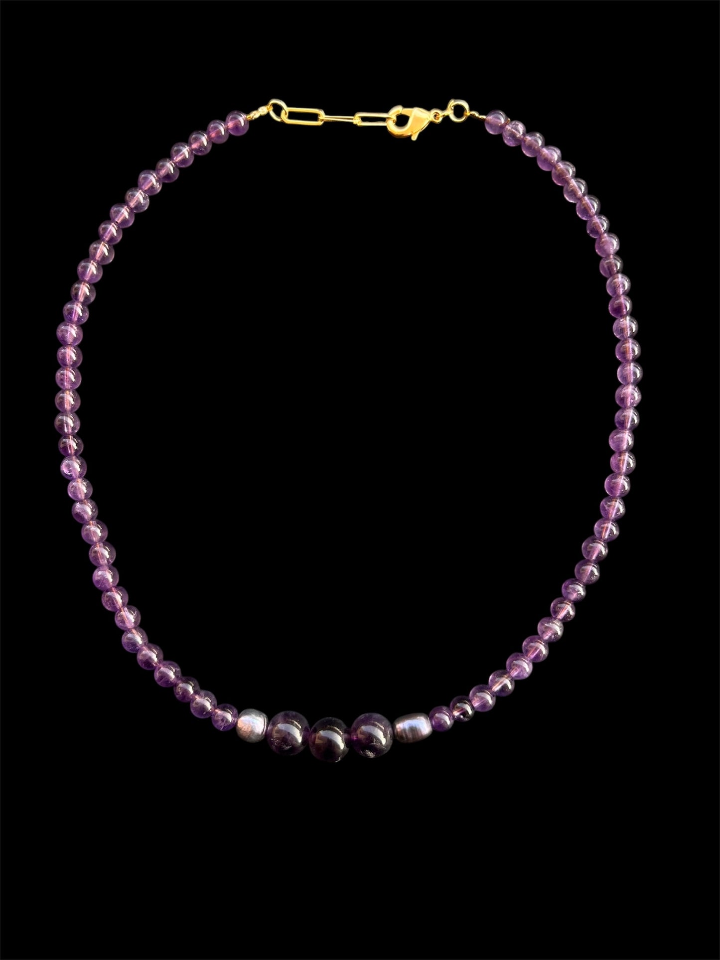 High-Grade Natural Amethyst & Freshwater Pearl // Energy: Clarity