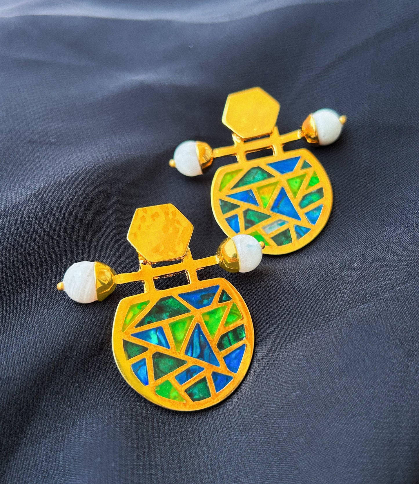 Indira Earrings - Natural Moonstone gemstones