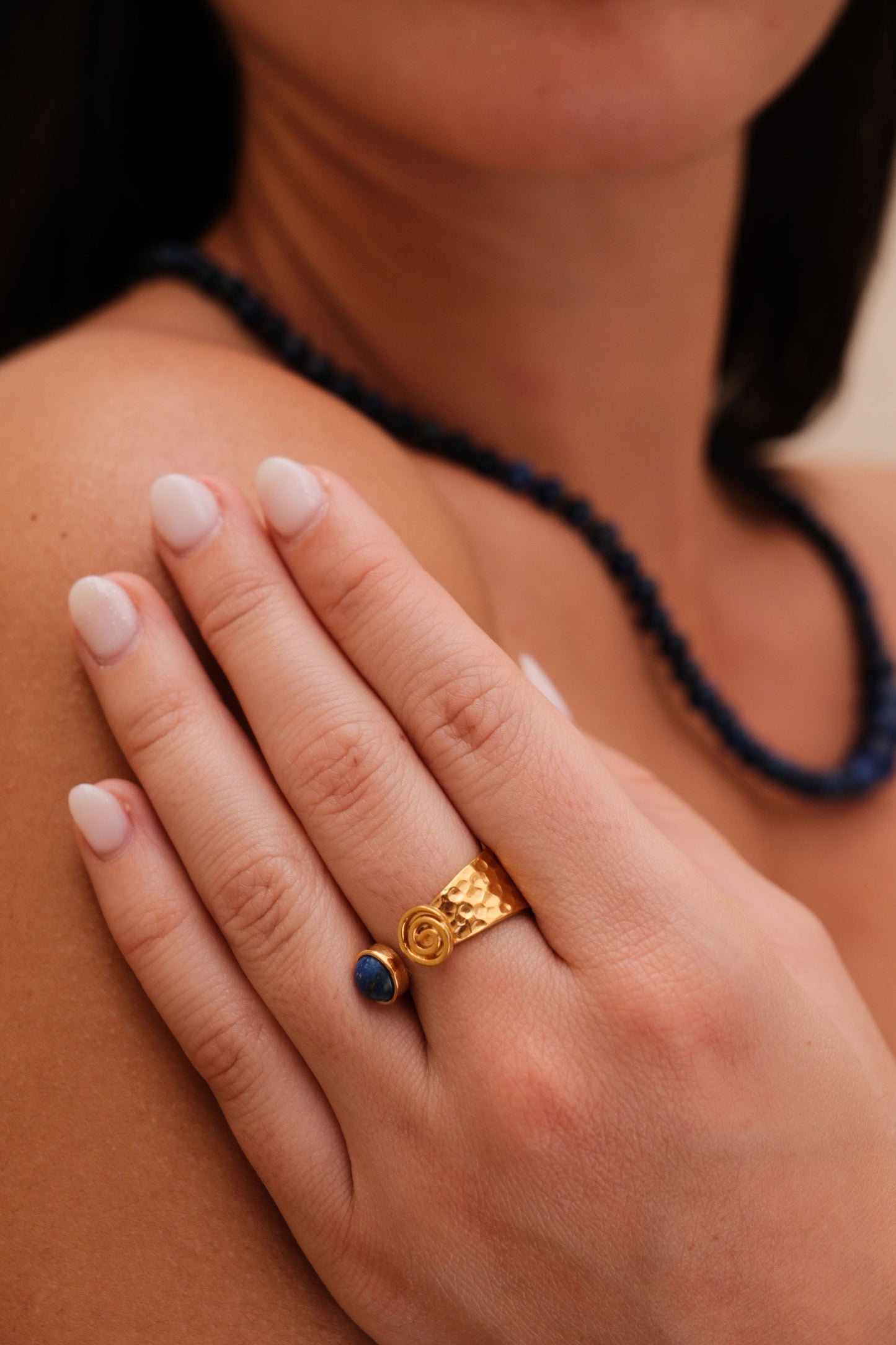 The Tazar Ring In natural Lapis Lazuli