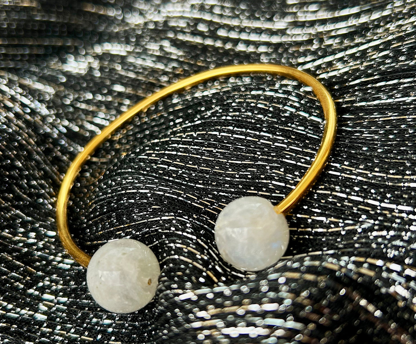 Moon Drip Bangle - Moonstone