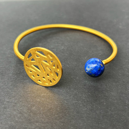 Third Eye Slim Cuff - Lapis Lazuli (10mm stones)