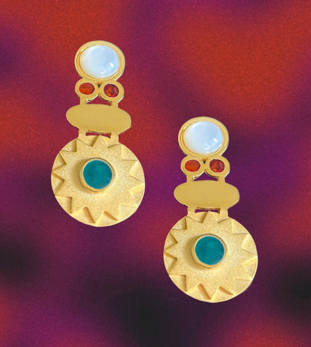 Solar Muse Earrings In Mother of Pearl