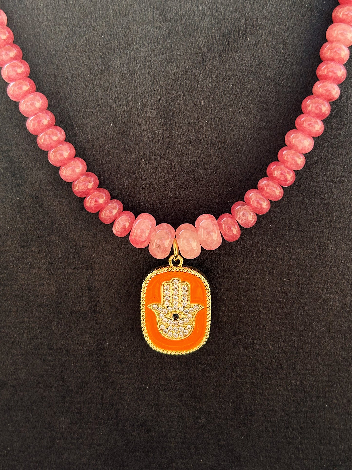 Pink Aura Guard In Pink Jade gemstone