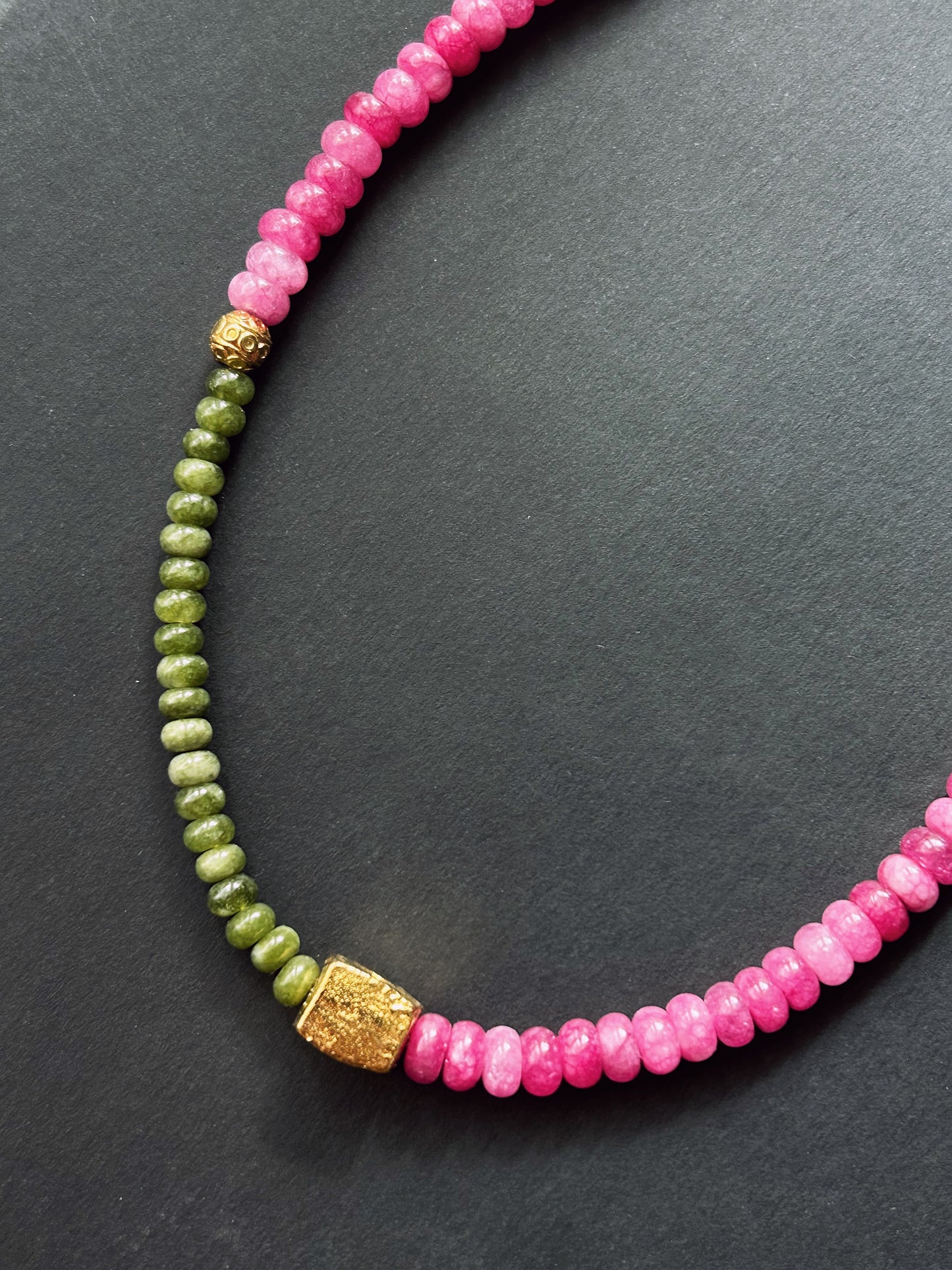 Bloom Ritual Necklace - Pink & Green Jade