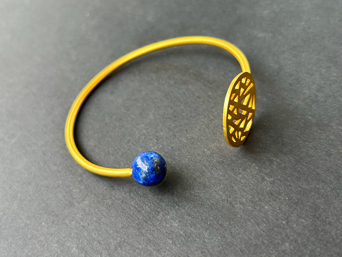 Third Eye Slim Cuff - Lapis Lazuli (10mm stones)