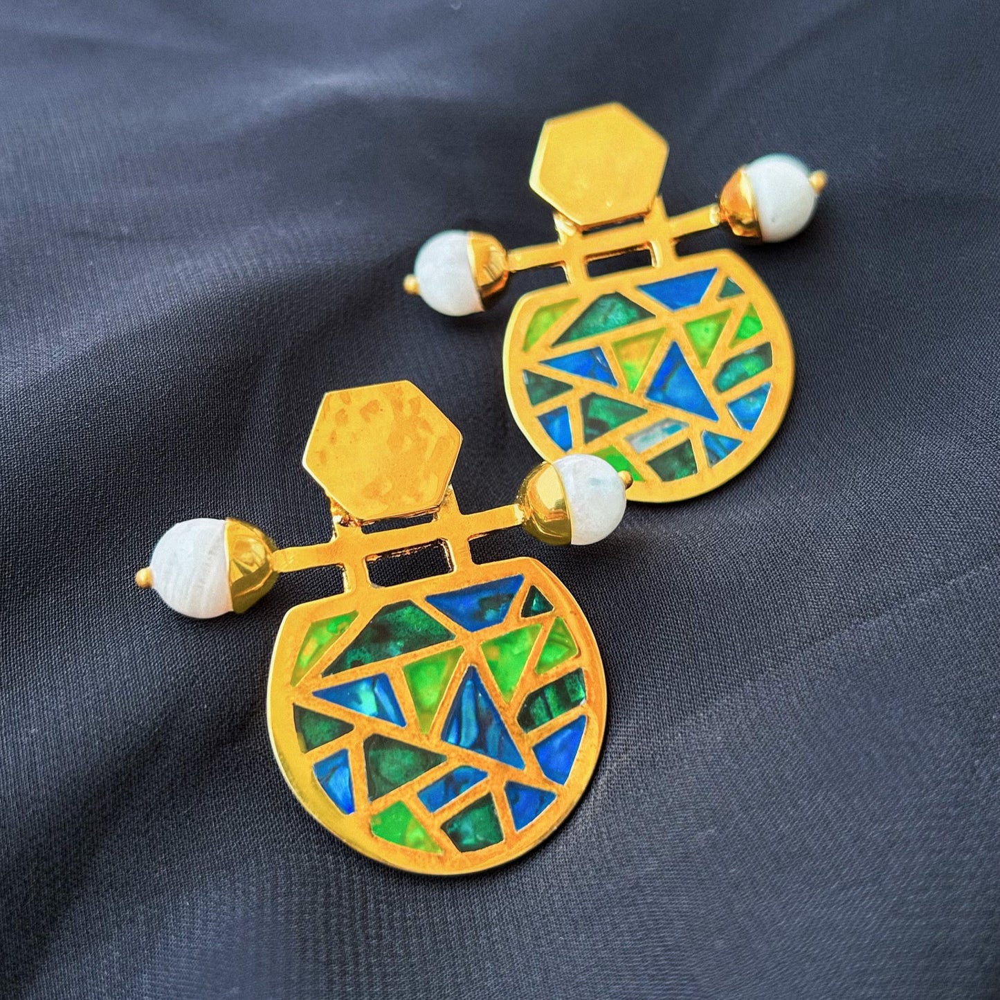 Indira Earrings - Natural Moonstone gemstones
