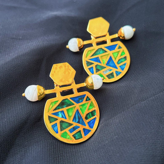 Indira Earrings - Natural Moonstone gemstones