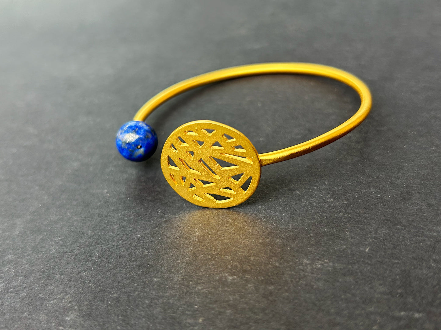 Third Eye Slim Cuff - Lapis Lazuli (10mm stones)
