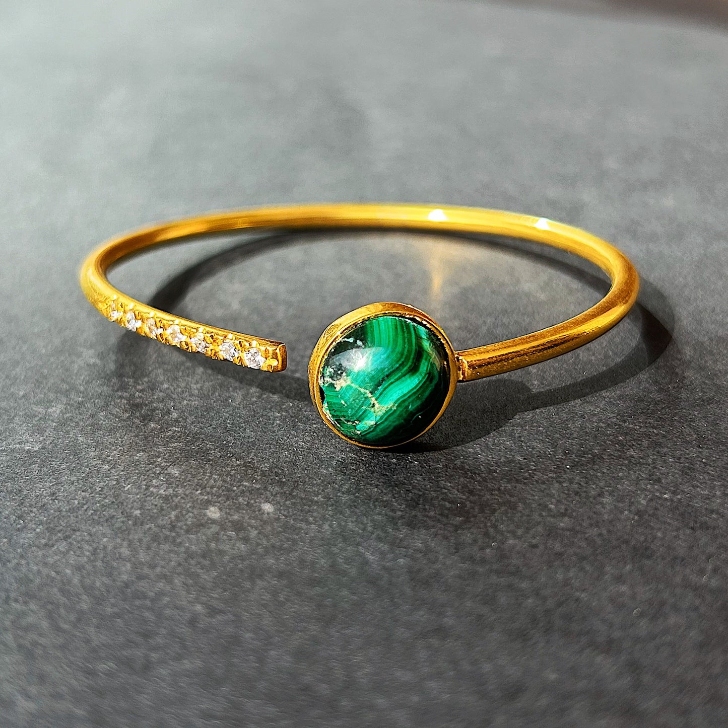 Emerald Frequency Cuff - Malachite