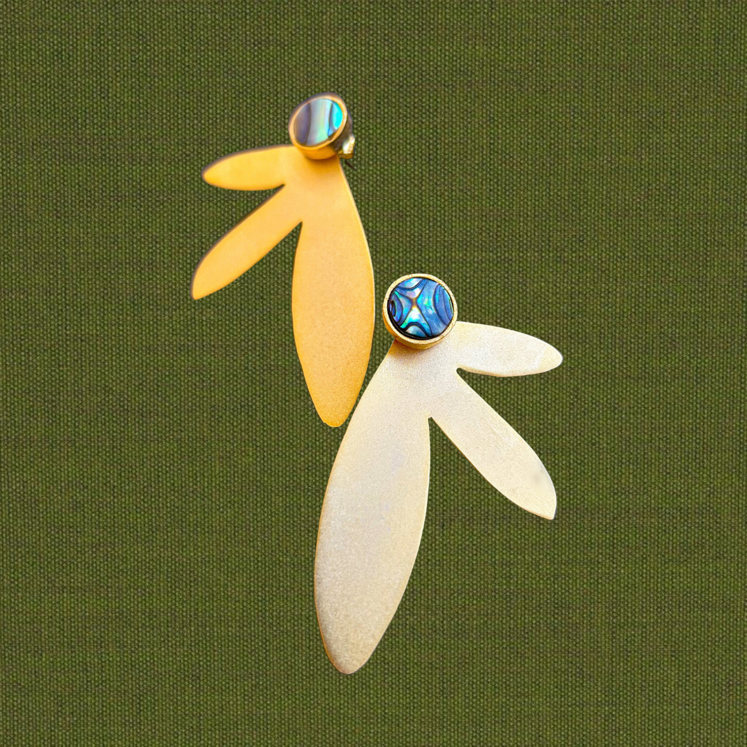 The Lily Earrings in Abalone Shells