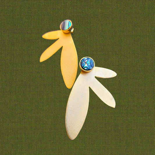 The Lily Earrings in Abalone Shells