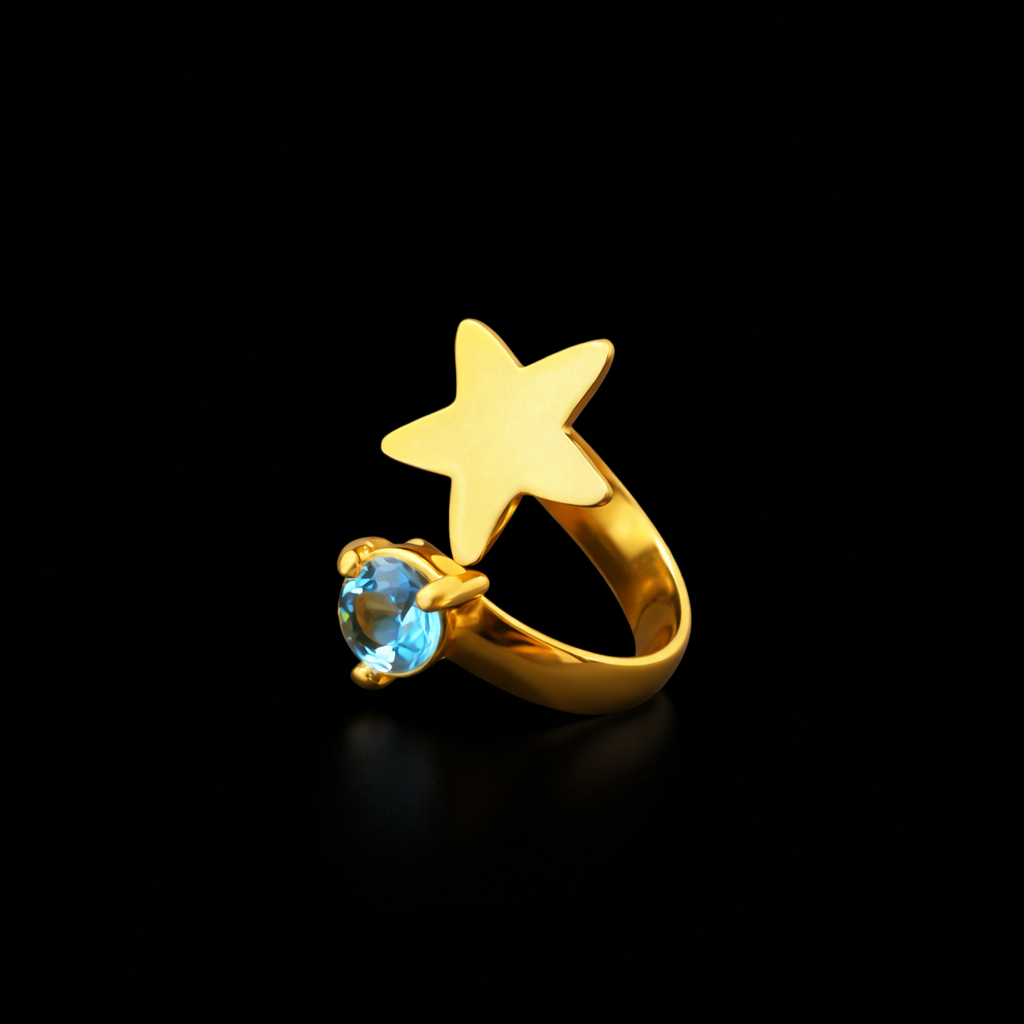 Starry Glow Ring in Blue Topaz