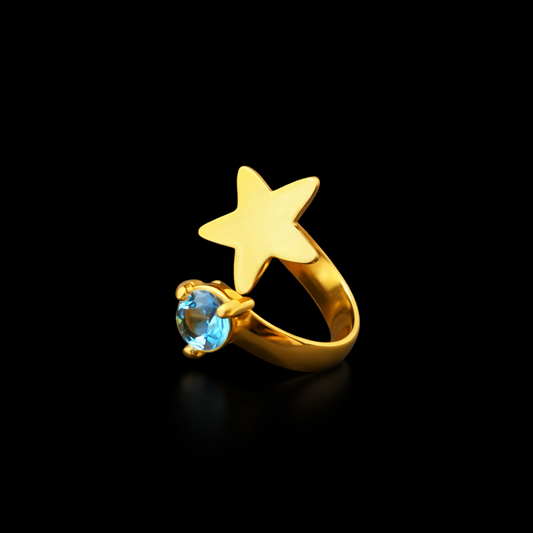 Starry Glow Ring in Blue Topaz