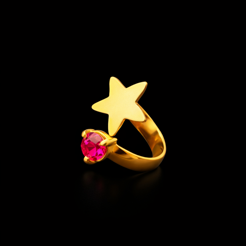 Starry Glow Ring In Pink Ruby -