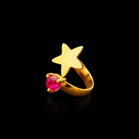 Starry Glow Ring In Pink Ruby -