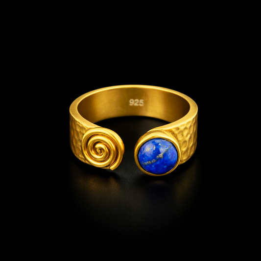 The Tazar Ring In natural Lapis Lazuli