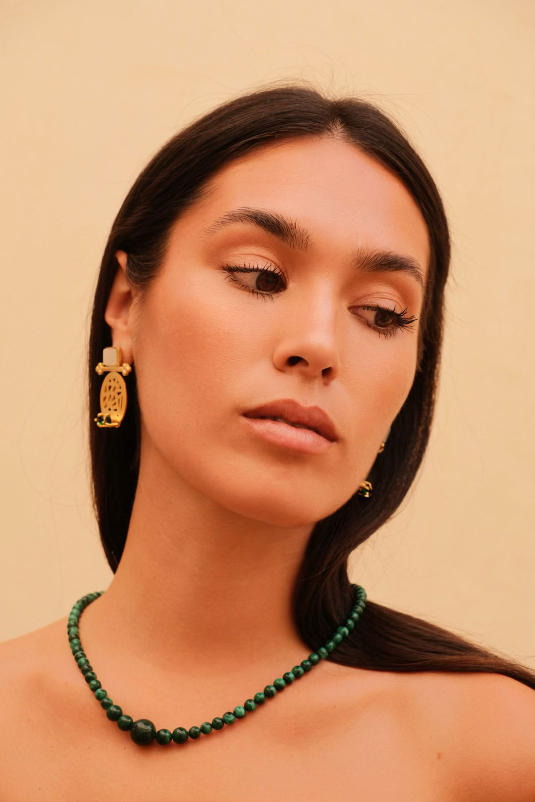 Maria Earrings in Green Emerald