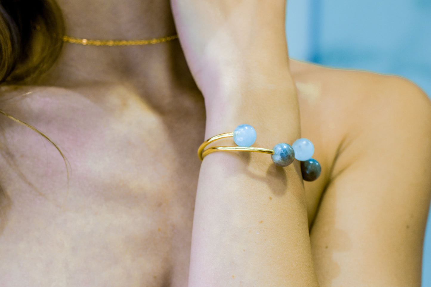 Blue Crush Bangle - Aquamarine