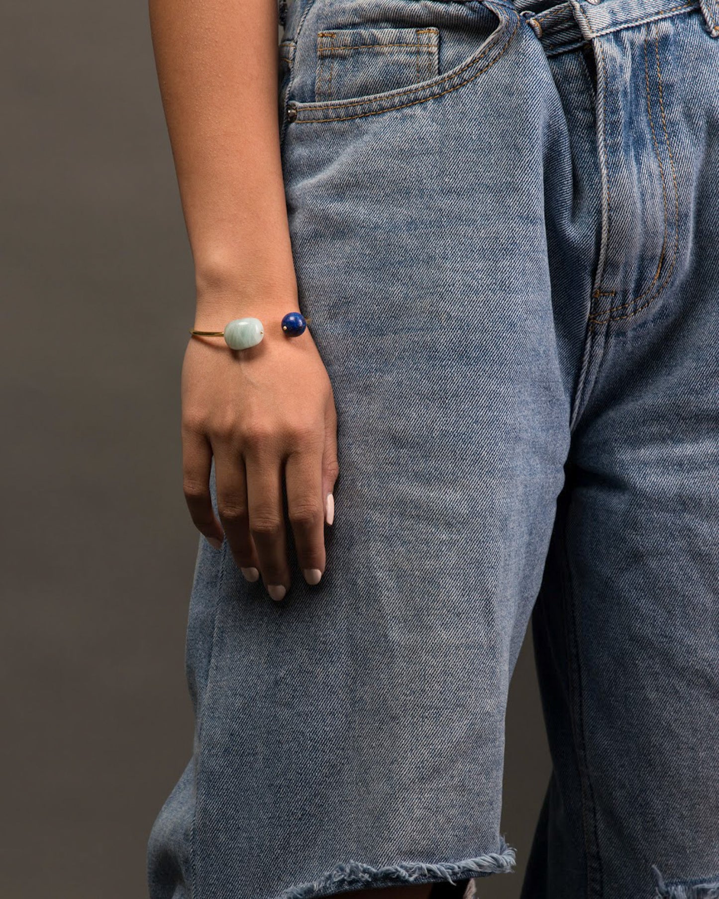 Celestial Flow Bangle - Lapis Lazuli & Aquamarine