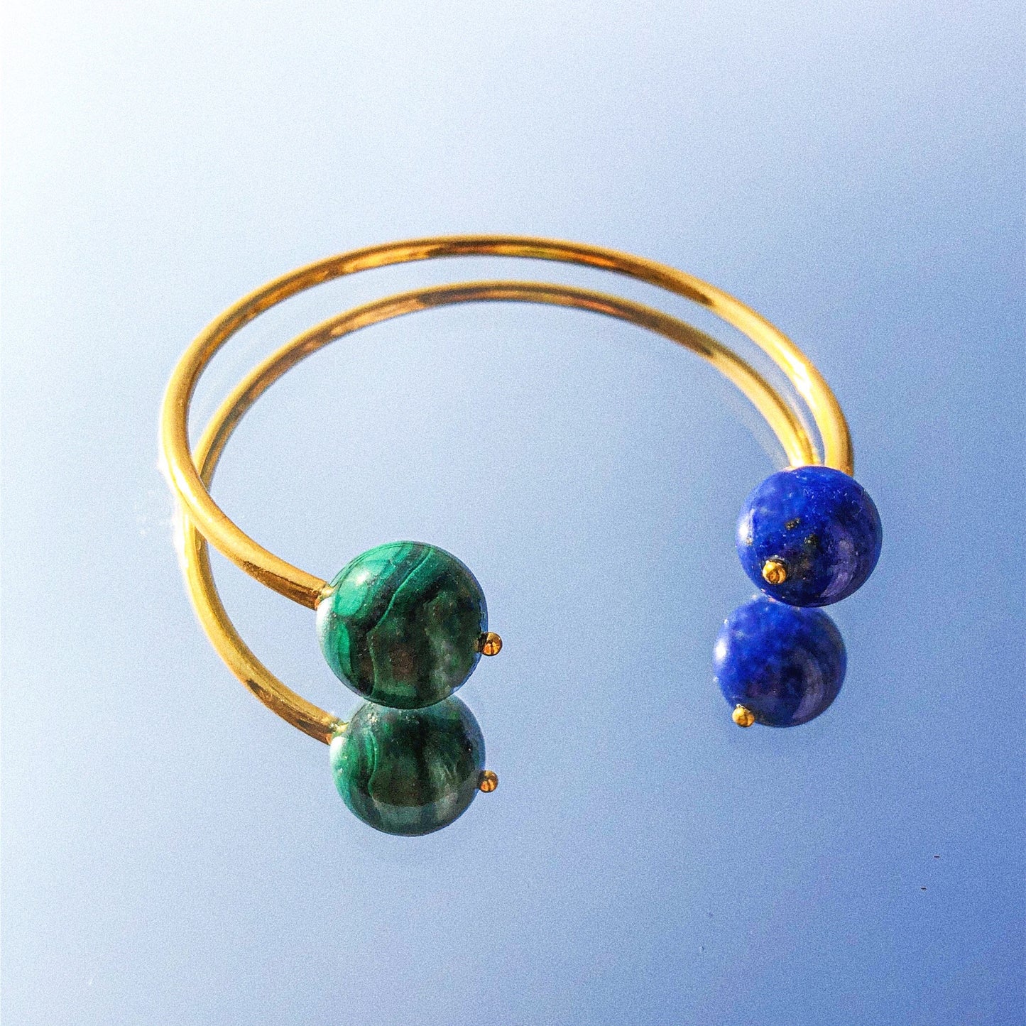 Vibe Check Bangle - Lapis Lazuli & Malachite