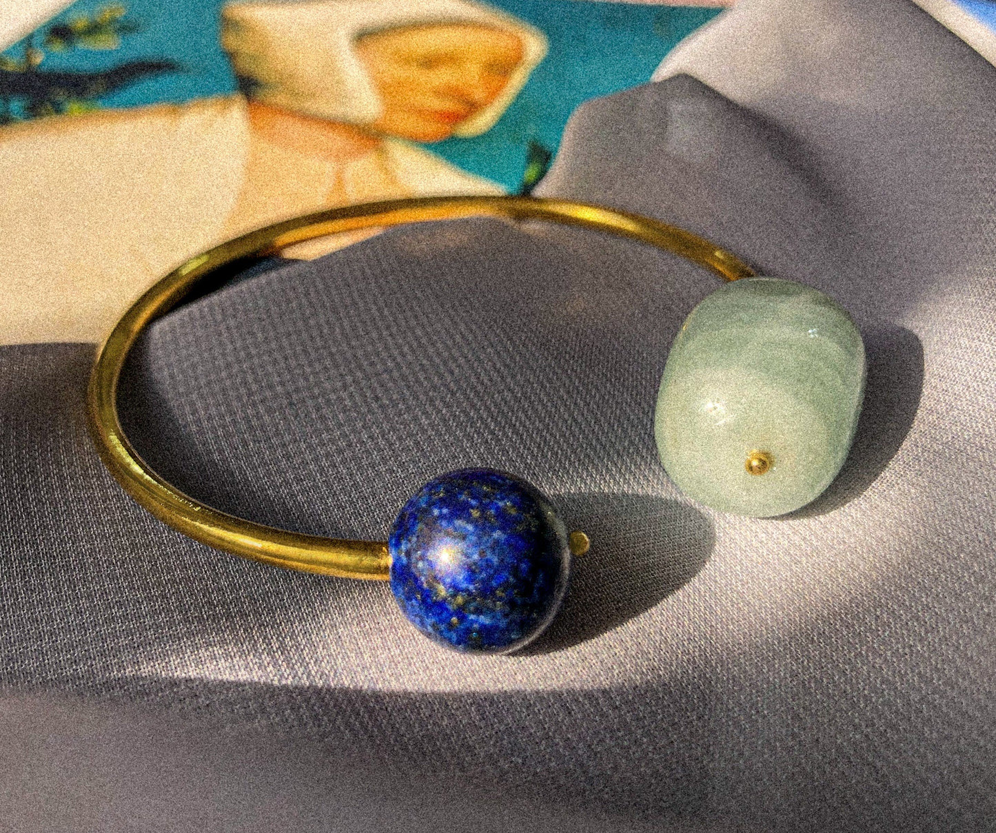 Celestial Flow Bangle - Lapis Lazuli & Aquamarine