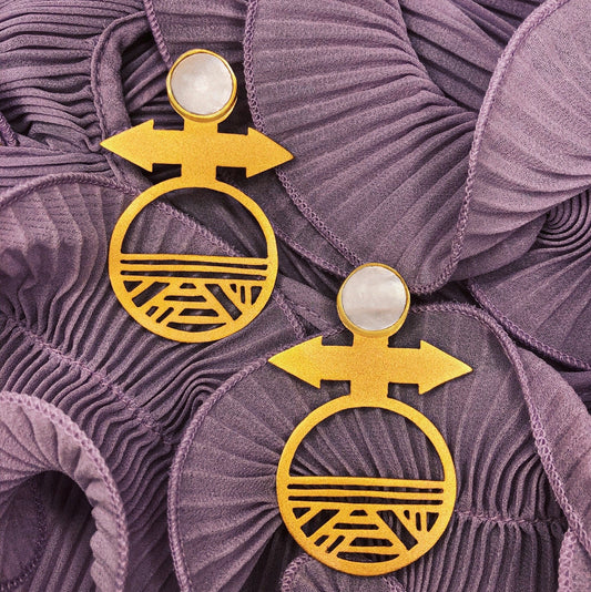 Iris Earrings in Natural Mother of Pearl