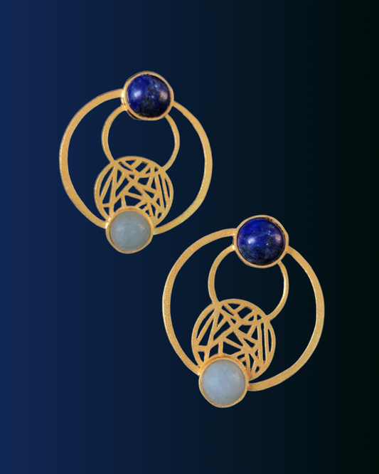 Azul Earrings - Natural Lapis Lazuli & Aquamarine